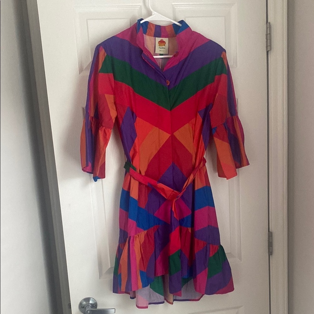 FARM Rio Colorful Geometric Midi Dress
